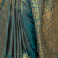 Rajwada Green Woven Design Silk Blend Saree With Unstitched Blouse For Women