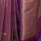 Rajwada Purple Woven Design Silk Blend Saree With Unstitched Blouse For Women