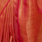Rajwada Red Woven Design Silk Blend Saree With Unstitched Blouse For Women