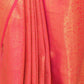 Rajwada Orange Woven Design Silk Blend Saree With Unstitched Blouse For Women