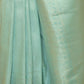 Rajwada Sea Green Woven Design Silk Blend Saree With Unstitched Blouse For Women