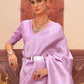 Rajwada Purple Woven Design Silk Blend Saree With Unstitched Blouse For Women