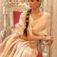 Rajwada Cream Woven Design Silk Blend Saree With Unstitched Blouse For Women