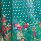 Rajwada Teal Printed Woven Saree With Unstitched Blouse For Women
