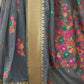 Rajwada Black Woven Linen Saree With Unstitched Blouse For Women