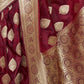 Rajwada Maroon Woven Design Satin Silk Saree With Unstitched Blouse For Women