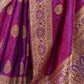 Rajwada Purple Woven Design Satin Silk Saree With Unstitched Blouse For Women