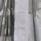 Rajwada Grey Woven Design Linen Saree With Unstitched Blouse For Women