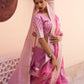 Rajwada Pink Woven Design Linen Saree With Unstitched Blouse For Women
