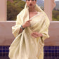 Rajwada Cream Woven Design Linen Saree With Unstitched Blouse For Women