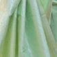 Rajwada Light Green Woven Design Linen Saree With Unstitched Blouse For Women