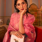 Rajwada Pink Woven Design Silk Blend Saree With Unstitched Blouse For Women