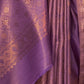Rajwada Purple Woven Design Silk Blend Saree With Unstitched Blouse For Women