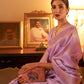Rajwada Purple Woven Design Silk Blend Saree With Unstitched Blouse For Women