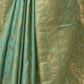 Rajwada Sea Green Woven Design Silk Blend Saree With Unstitched Blouse For Women