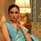 Rajwada Blue Woven Design Silk Blend Saree With Unstitched Blouse For Women