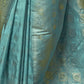 Rajwada Blue Woven Design Silk Blend Saree With Unstitched Blouse For Women
