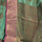 Rajwada Sea Green Woven Design Silk Blend Saree With Unstitched Blouse For Women