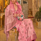 Rajwada Pink Woven Design Silk Blend Saree With Unstitched Blouse For Women