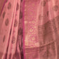 Rajwada Pink Woven Design Silk Blend Saree With Unstitched Blouse For Women