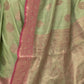 Rajwada Light Green Woven Design Silk Blend Saree With Unstitched Blouse For Women