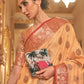 Rajwada Mustard Woven Design Silk Blend Saree With Unstitched Blouse For Women