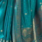 Rajwada Blue Woven Design Silk Blend Saree With Unstitched Blouse For Women