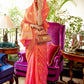 Rajwada Orange Woven Design Silk Blend Saree With Unstitched Blouse For Women