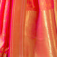 Rajwada Orange Woven Design Silk Blend Saree With Unstitched Blouse For Women