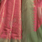 Rajwada Women Festive Pink Silk Blend Woven Saree With Unstitched Blouse