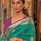 Rajwada Green Woven Silk Blend Saree With Unstitched Blouse For Women