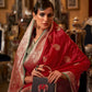 Rajwada Red Woven Silk Blend Saree With Unstitched Blouse For Women
