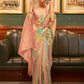 Rajwada Multicolor Woven Organza Saree With Unstitched Blouse For Women