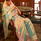 Rajwada Multicolor Woven Organza Saree With Unstitched Blouse For Women