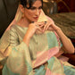 Rajwada Multicolor Woven Organza Saree With Unstitched Blouse For Women
