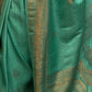 Rajwada Sea Green Woven Design Silk Blend Saree With Unstitched Blouse For Women