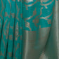 Rajwada Blue Woven Design Silk Blend Saree With Unstitched Blouse For Women