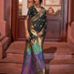 Rajwada Black Woven Design Silk Blend Saree With Unstitched Blouse For Women