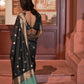 Rajwada Black Woven Design Silk Blend Saree With Unstitched Blouse For Women