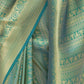 Rajwada Teal Woven Design Silk Blend Saree With Unstitched Blouse For Women