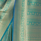 Rajwada Teal Woven Design Silk Blend Saree With Unstitched Blouse For Women