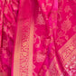 Rajwada Pink Woven Design Silk Blend Saree With Unstitched Blouse For Women