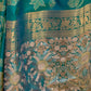 Rajwada Teal Woven Design Silk Blend Saree With Unstitched Blouse For Women