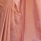 Rajwada Peach Woven Design Silk Blend Saree With Unstitched Blouse For Women