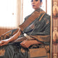 Rajwada Grey Woven Design Silk Blend Saree With Unstitched Blouse For Women
