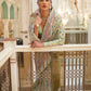 Rajwada Light Green Woven Silk Blend Saree With Unstitched Blouse For Women