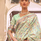 Rajwada Light Green Woven Silk Blend Saree With Unstitched Blouse For Women