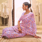 Rajwada Pink Woven Silk Blend Saree With Unstitched Blouse For Women