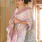 Rajwada Off White Woven Silk Blend Saree With Unstitched Blouse For Women
