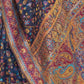 Rajwada Navy Blue Woven Silk Blend Saree With Unstitched Blouse For Women